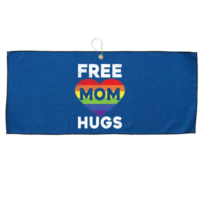 Free Mom Hugs Rainbow Flag Heart Love Lgbt Gay Lesbian Pride Gift Large Microfiber Waffle Golf Towel