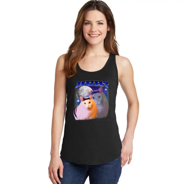 Funny Meme Huh Cat Funny Meme Huh Cat Friend Ladies Essential Tank