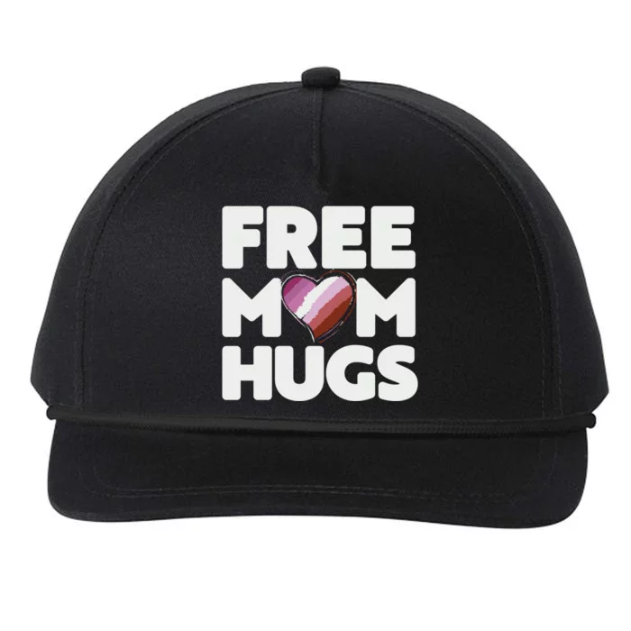 Free Mom Hugs Meaningful Gift Free Mom Hugs Lesbian Pride Lgbtqia Funny Gift Snapback Five-Panel Rope Hat