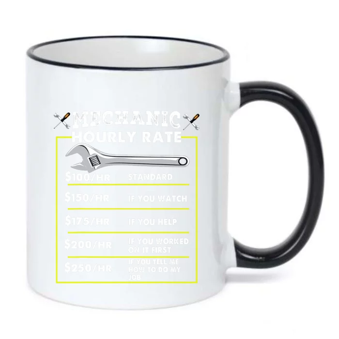 Funny Mechanic Hourly Rate Tee Labor Rates Black Color Changing Mug