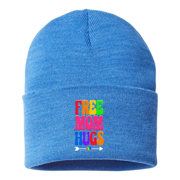 Free Mom Hugs Ally Lgbt Pride Month Gift Sustainable Knit Beanie