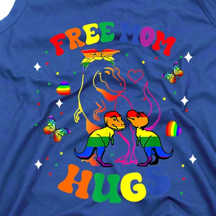 Free Mom Hugs Cute Dinosaur Lgbt Pride Funny Mothers Day Gift Tank Top