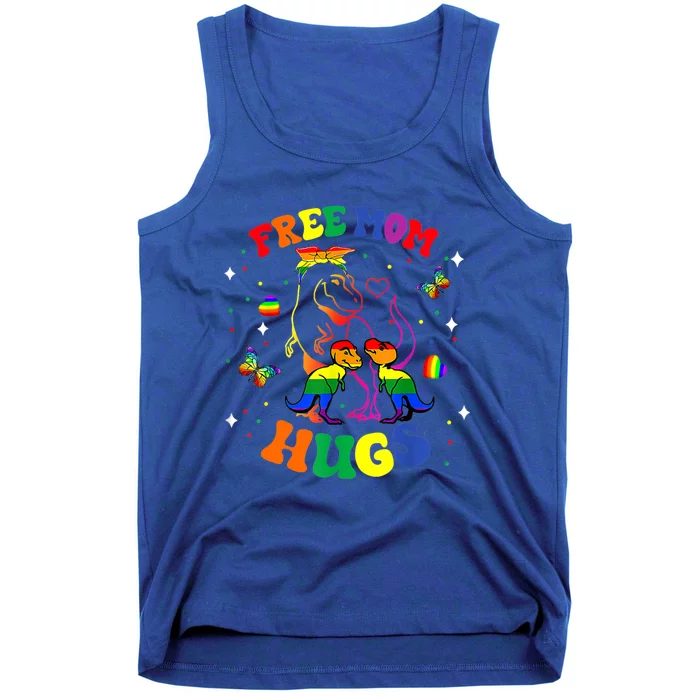 Free Mom Hugs Cute Dinosaur Lgbt Pride Funny Mothers Day Gift Tank Top