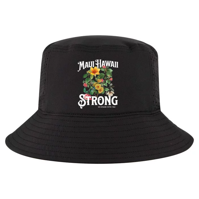 Floral Maui Hawaii Strong We Stand With Maui Cool Comfort Performance Bucket Hat