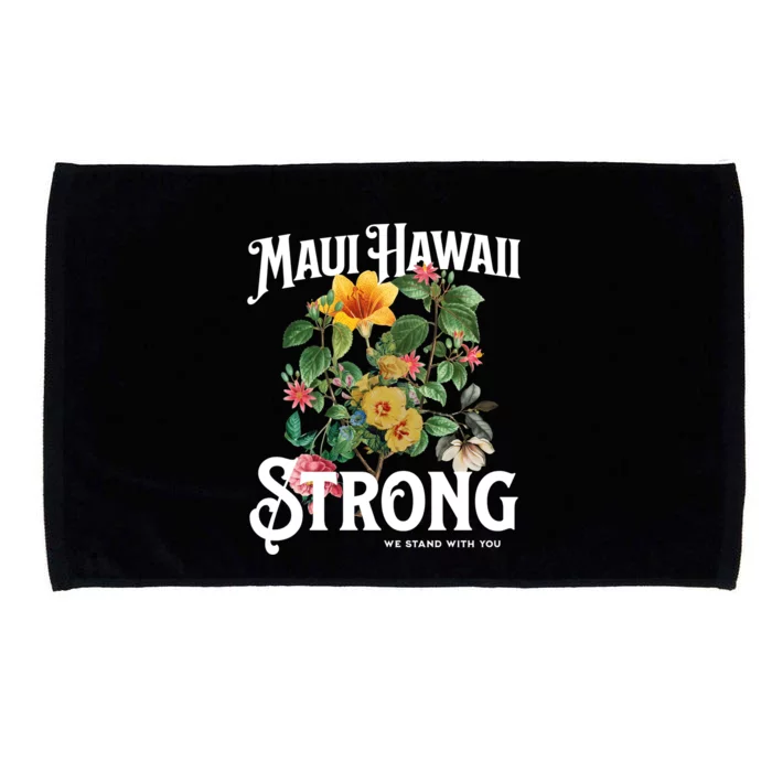 Floral Maui Hawaii Strong We Stand With Maui Microfiber Hand Towel