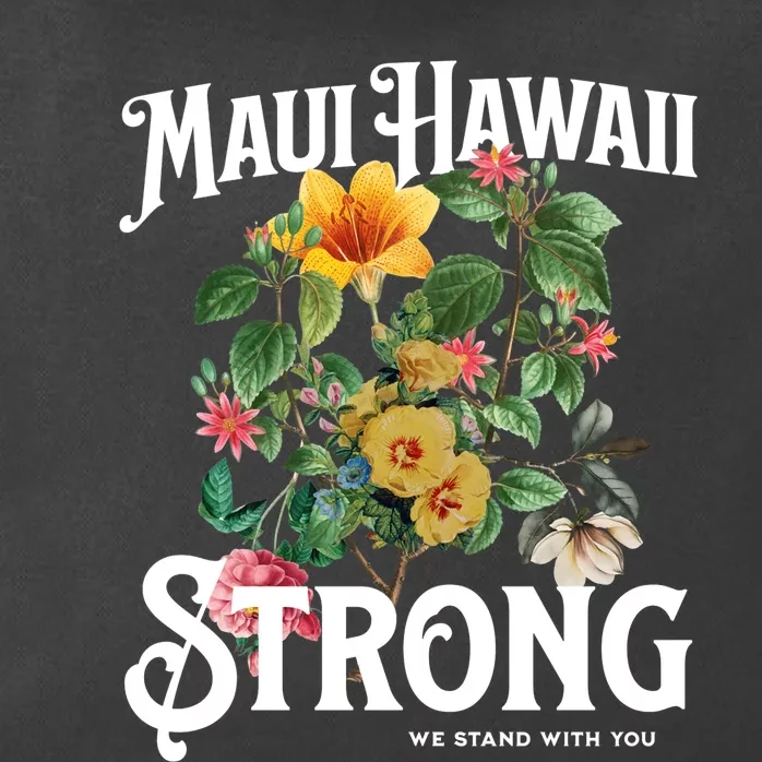 Floral Maui Hawaii Strong We Stand With Maui Zip Tote Bag