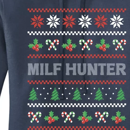 Funny Milf Hunter Adult Humor Joke Ugly Christmas Sweater Gift Women's Pullover Hoodie