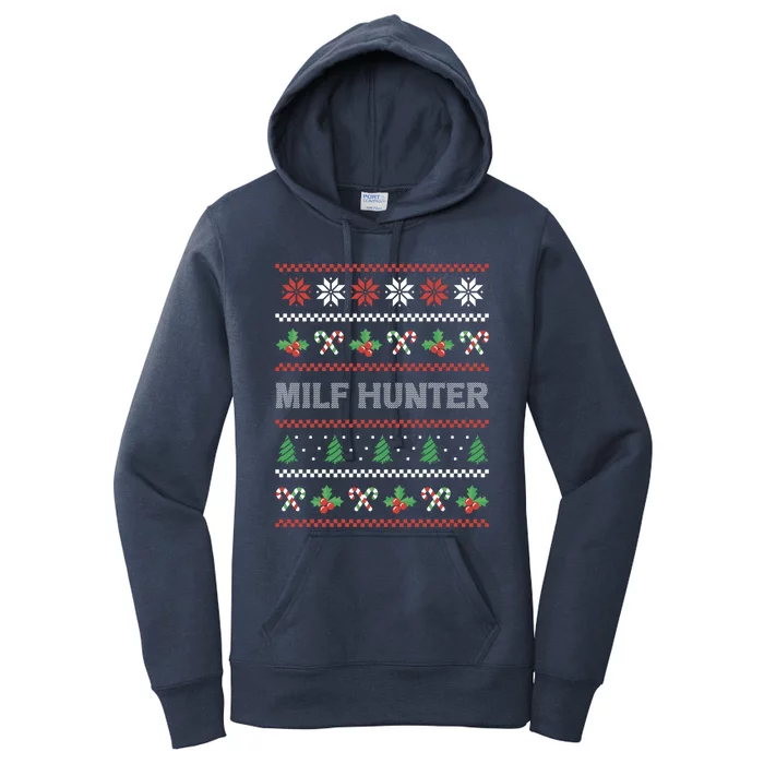 Funny Milf Hunter Adult Humor Joke Ugly Christmas Sweater Gift Women's Pullover Hoodie