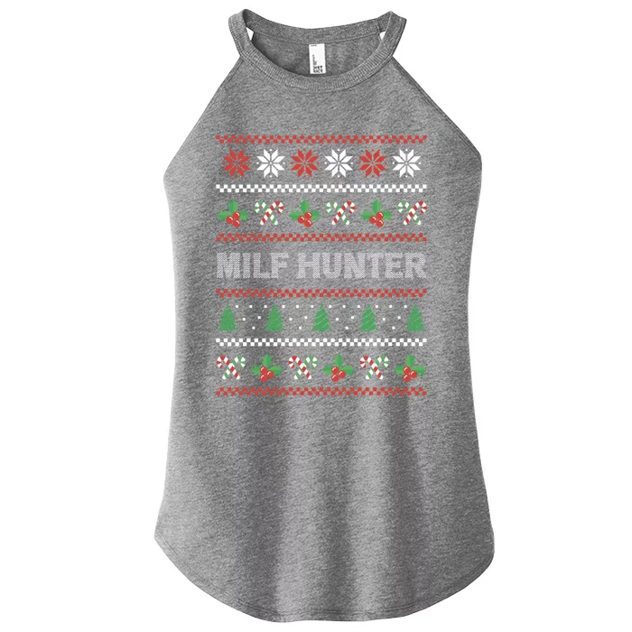 Funny Milf Hunter Adult Humor Joke Ugly Christmas Sweater Gift Women’s Perfect Tri Rocker Tank