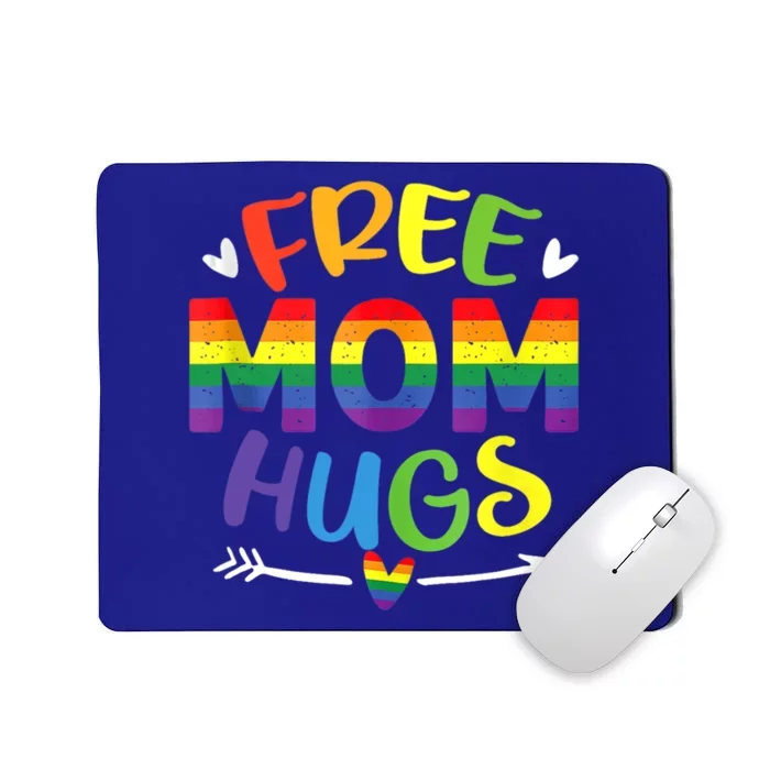 Free Mom Hugs Daisy Rainbow Heart Lgbt Pride Month Cool Gift Mousepad