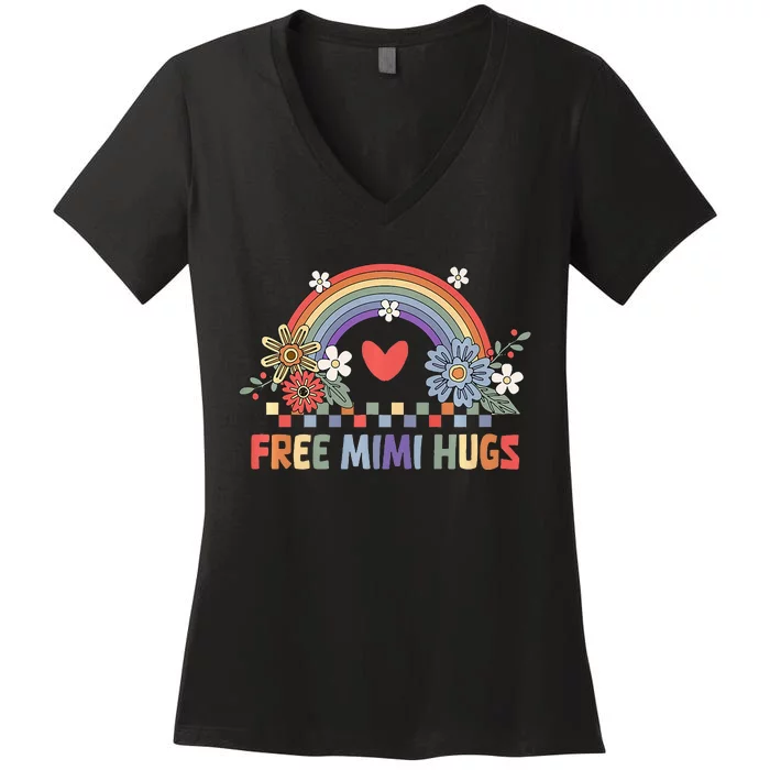 Free Mimi Hugs Funny Lgbt Pride Women's V-Neck T-Shirt