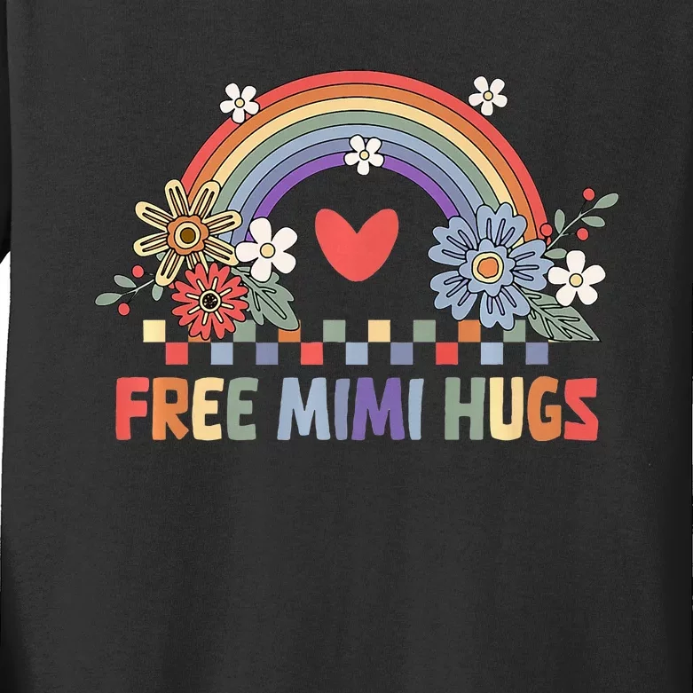 Free Mimi Hugs Funny Lgbt Pride Kids Long Sleeve Shirt