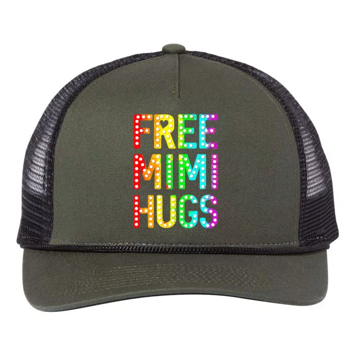 Free Mimi Hugs Funny Lgbt Pride Retro Rope Trucker Hat Cap