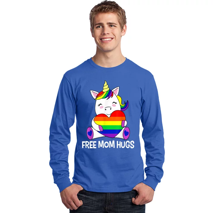 Free Mom Hugs Funny Unicorn Rainbow Gay Lgbt Pride Month Cute Gift Long Sleeve Shirt