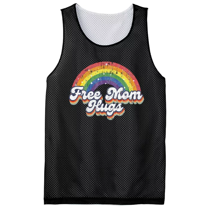 Free Mom Hugs Rainbow Heart Lgbt Flag Lgbt Pride Month Mesh Reversible Basketball Jersey Tank