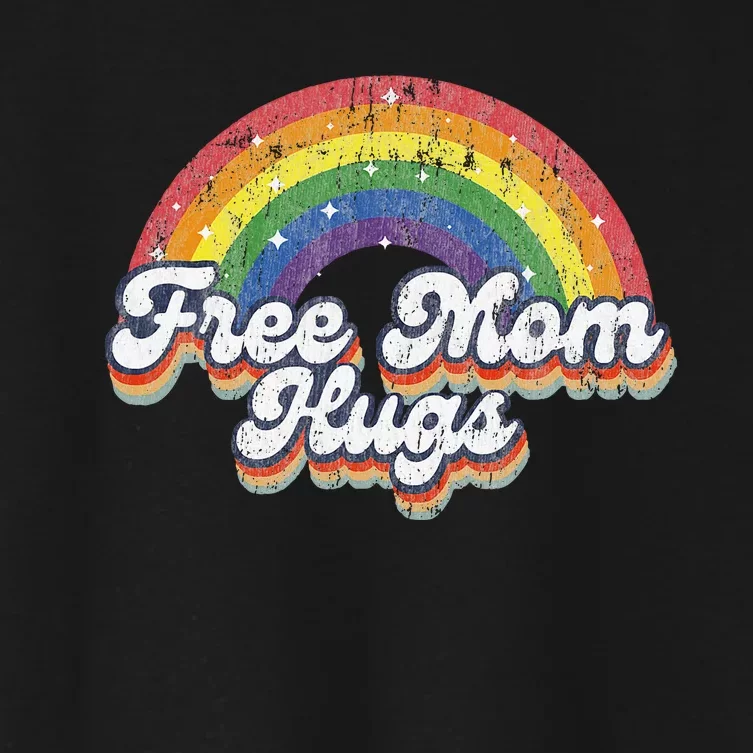 Free Mom Hugs Rainbow Heart Lgbt Flag Lgbt Pride Month Women's Crop Top Tee