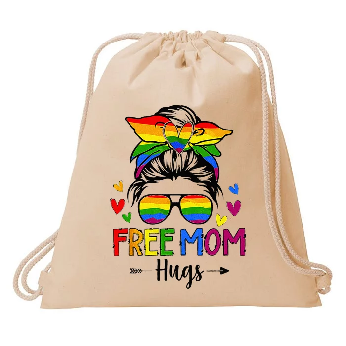 Free Mom Hugs Free Mom Hugs Inclusive Pride LGBTQIA Drawstring Bag