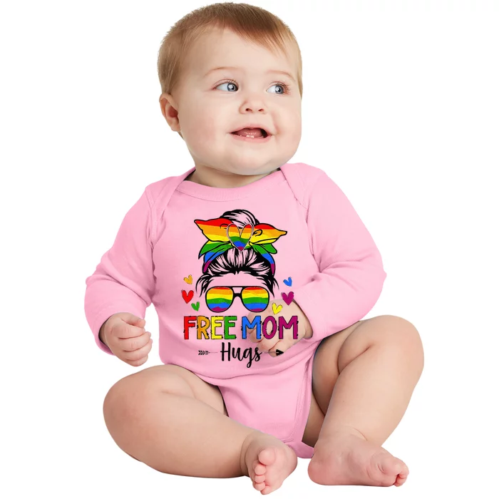 Free Mom Hugs Free Mom Hugs Inclusive Pride LGBTQIA Baby Long Sleeve Bodysuit