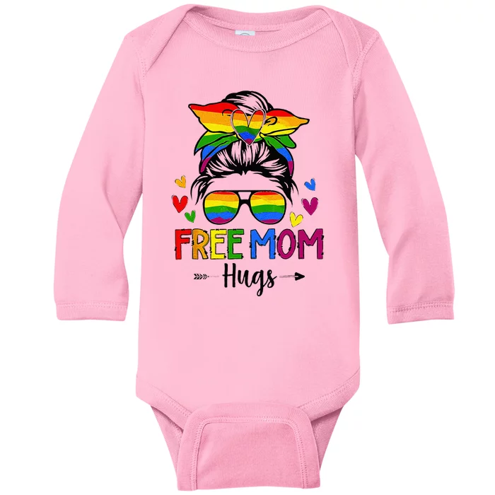 Free Mom Hugs Free Mom Hugs Inclusive Pride LGBTQIA Baby Long Sleeve Bodysuit