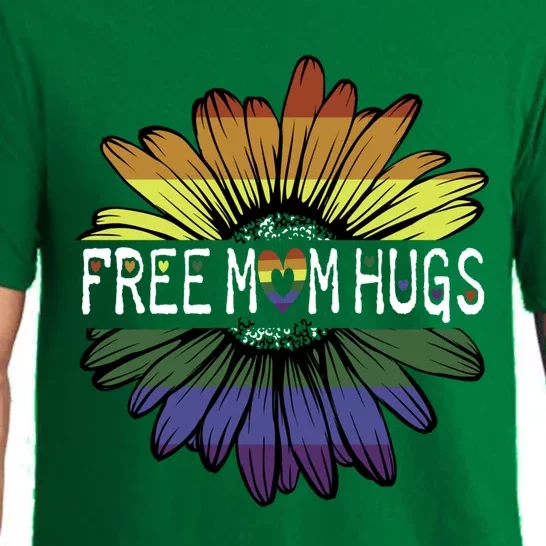 Free Mom Hugs Rainbow Daisy Sunflower Lgbt Pride Month Gift Pajama Set