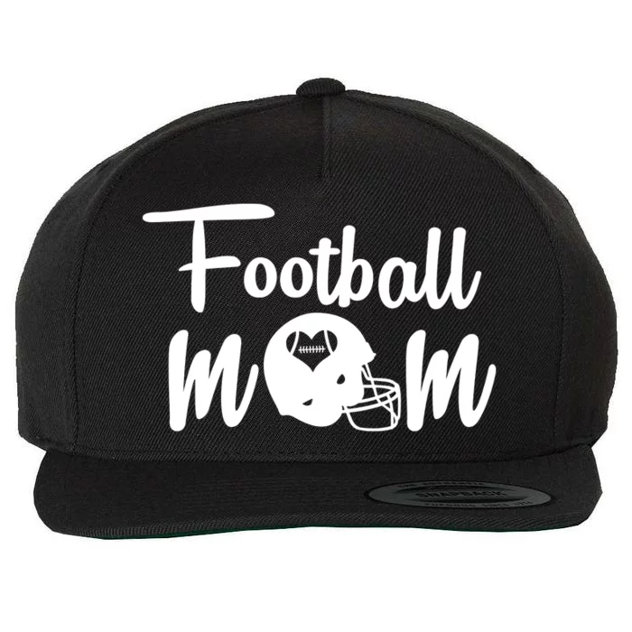 Football Mom Heart Cute Helmet Wool Snapback Cap