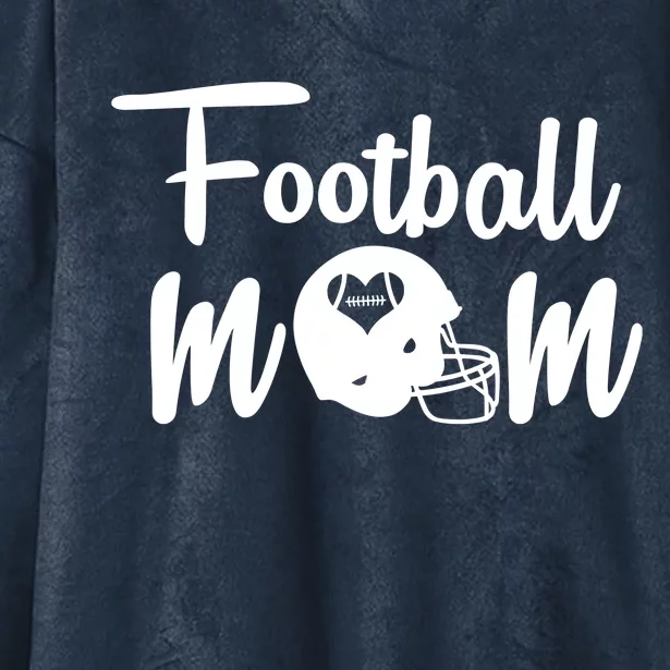 Football Mom Heart Cute Helmet Hooded Wearable Blanket