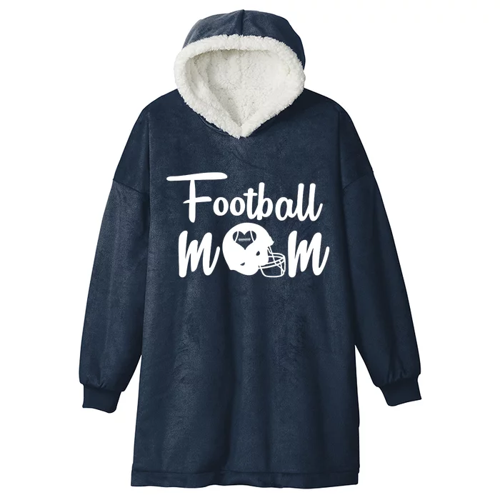 Football Mom Heart Cute Helmet Hooded Wearable Blanket