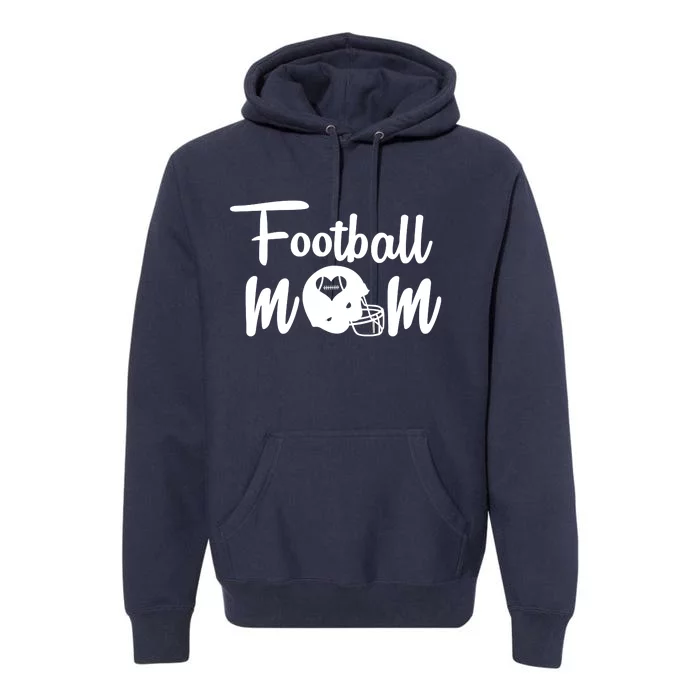 Football Mom Heart Cute Helmet Premium Hoodie