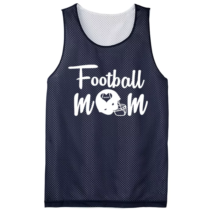 Football Mom Heart Cute Helmet Mesh Reversible Basketball Jersey Tank