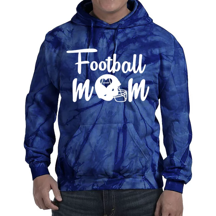 Football Mom Heart Cute Helmet Tie Dye Hoodie