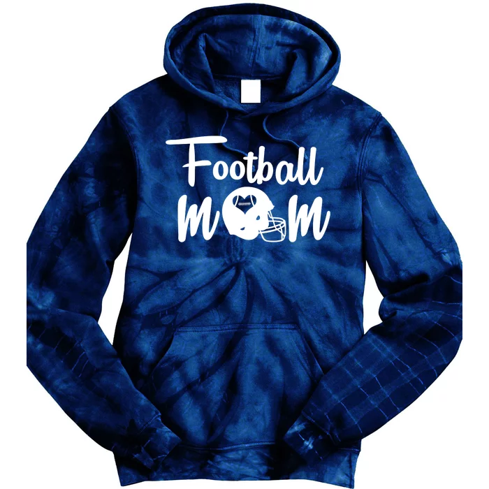 Football Mom Heart Cute Helmet Tie Dye Hoodie