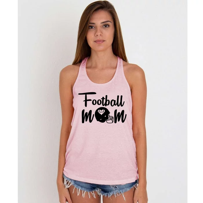 Football Mom Heart Cute Helmet Women's Knotted Racerback Tank