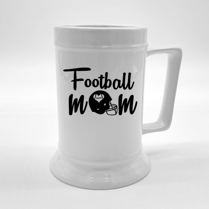 Football Mom Heart Cute Helmet Front & Back Beer Stein