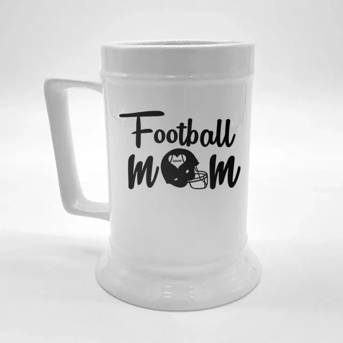 Football Mom Heart Cute Helmet Front & Back Beer Stein