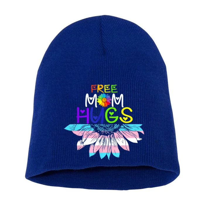 Free Mom Hugs Lgbt Lgbtq Pride Rainbow Sunflower Great Gift Short Acrylic Beanie