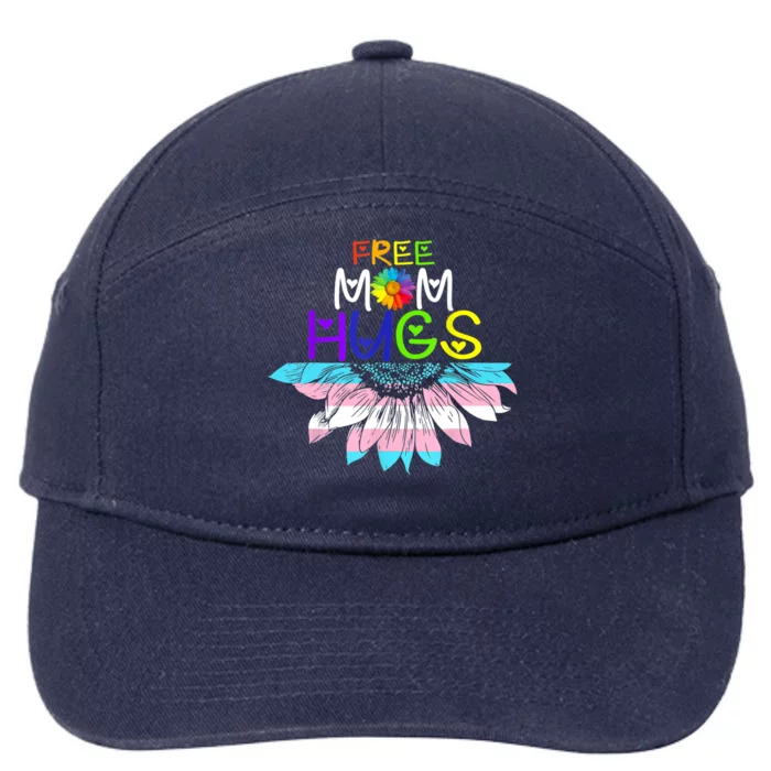 Free Mom Hugs Lgbt Lgbtq Pride Rainbow Sunflower Great Gift 7-Panel Snapback Hat