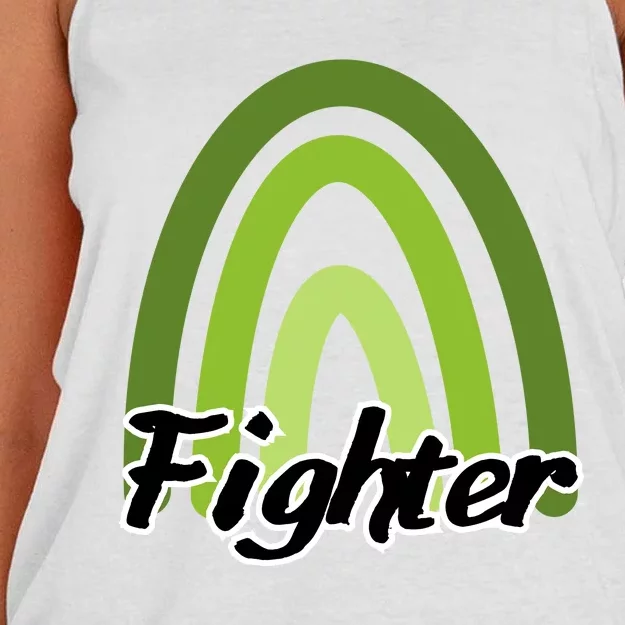 Fighter Mental Health Awareness Rainbow Women's Knotted Racerback Tank