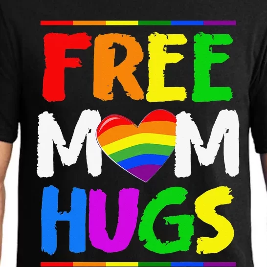 Free Mom Hugs LGBT LGBTQ Pride Month Rainbow Mom Support Pajama Set