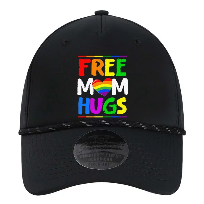 Free Mom Hugs LGBT LGBTQ Pride Month Rainbow Mom Support Performance The Dyno Cap