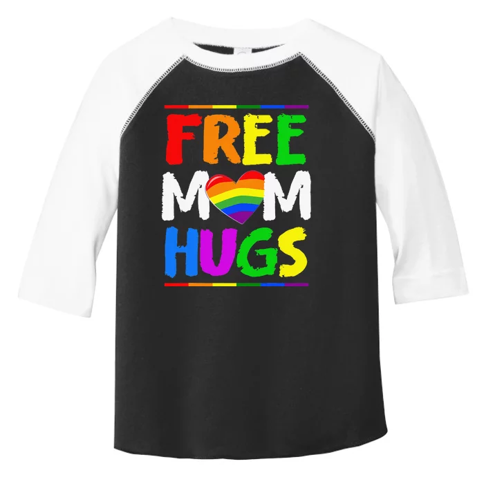 Free Mom Hugs LGBT LGBTQ Pride Month Rainbow Mom Support Toddler Fine Jersey T-Shirt