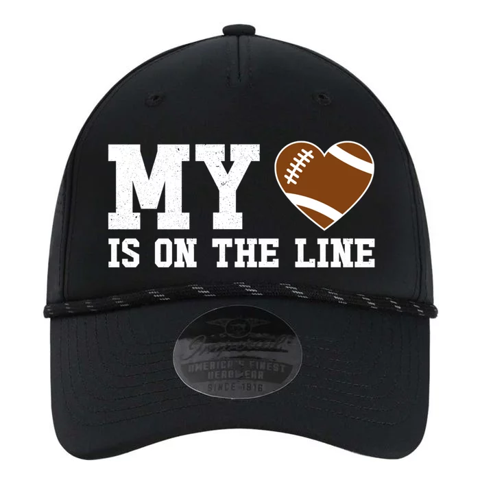 Football My Heart Is On The Line Offensive Line Cute Funny Gift Performance The Dyno Cap