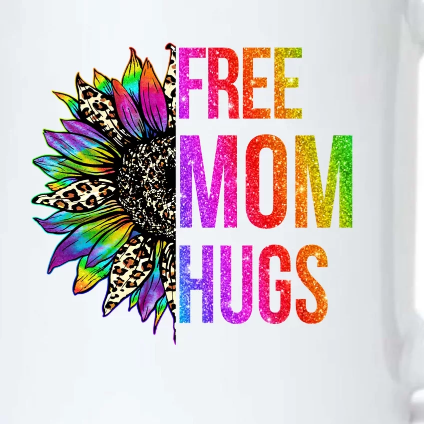 Free Mom Hugs Lgbt Pride Rainbow Leopard Sunflower Gift Black Color Changing Mug