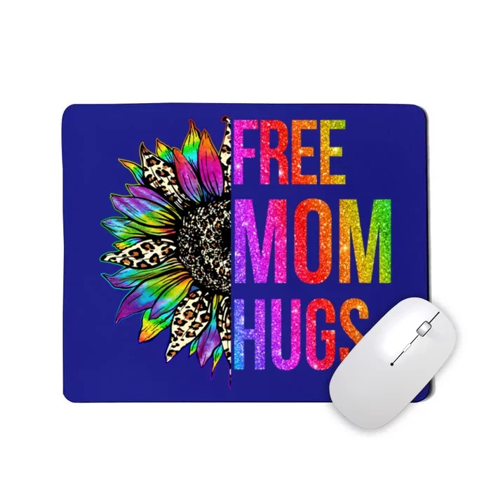 Free Mom Hugs Lgbt Pride Rainbow Leopard Sunflower Gift Mousepad