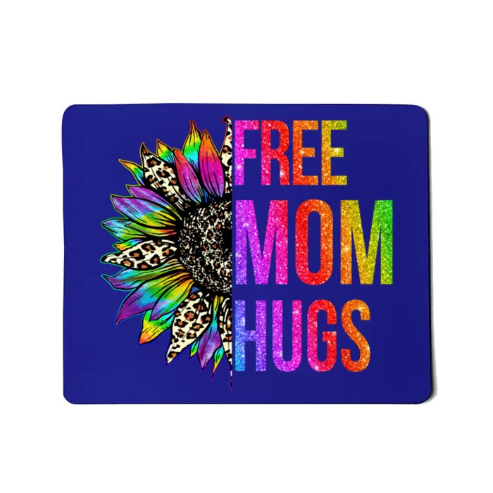 Free Mom Hugs Lgbt Pride Rainbow Leopard Sunflower Gift Mousepad