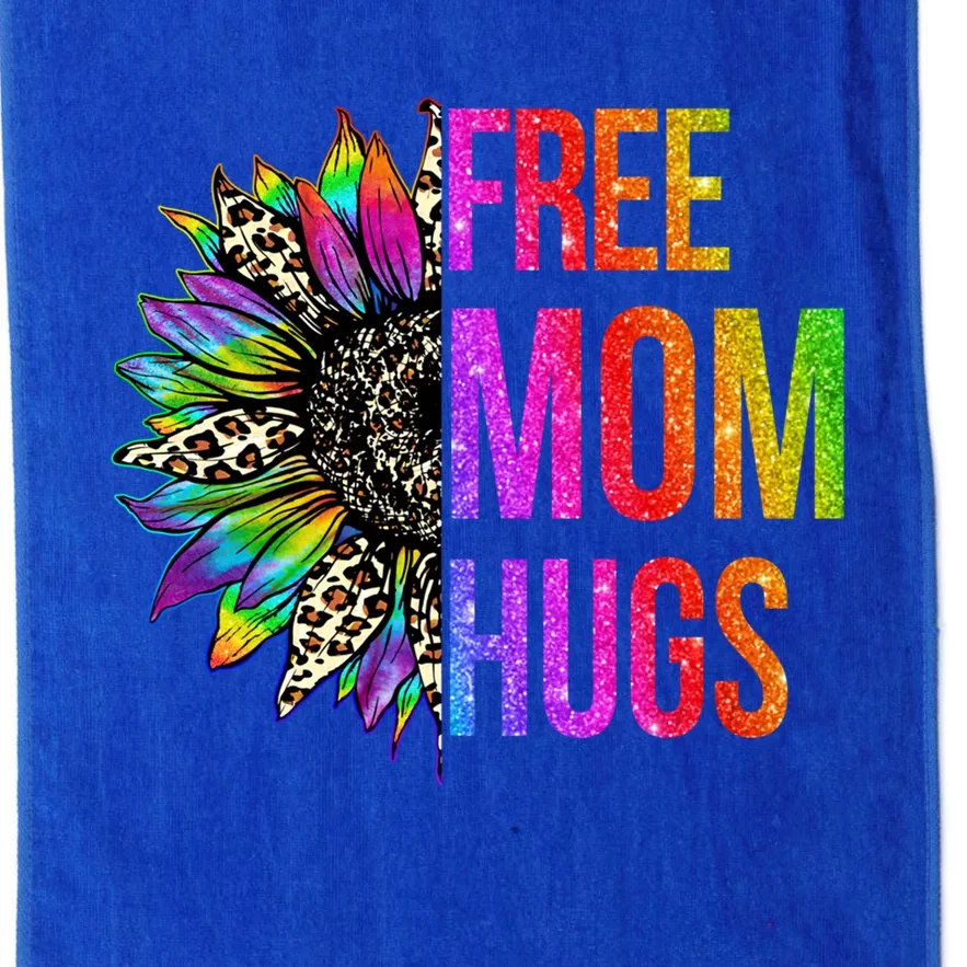 Free Mom Hugs Lgbt Pride Rainbow Leopard Sunflower Gift Platinum Collection Golf Towel