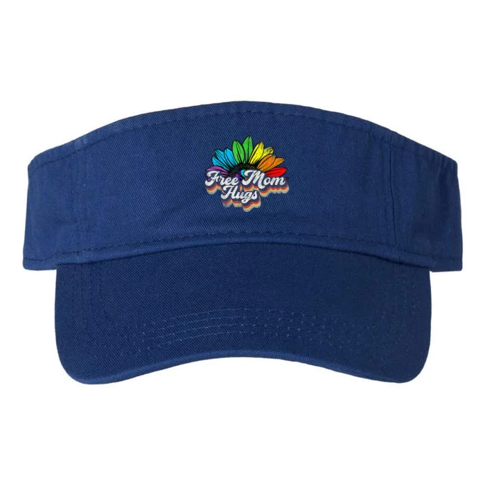 Free Mom Hugs Lgbt Gift Flower Rainbow Lgbt Pride Month Cute Gift Valucap Bio-Washed Visor