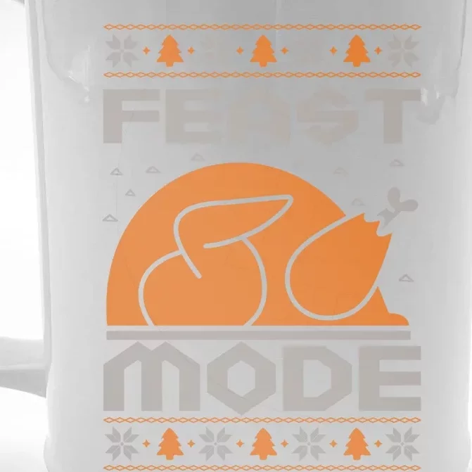 Feast Mode Holiday Thanksgiving Turkey Day Pilgrim Design Gift Front & Back Beer Stein