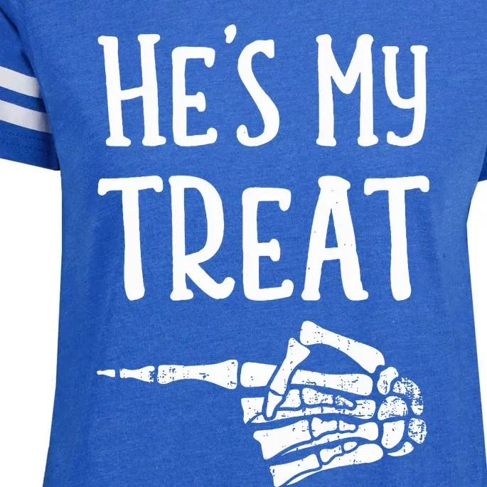 Funny matching he's my treat couples costume halloween hers Enza Ladies Jersey Football T-Shirt