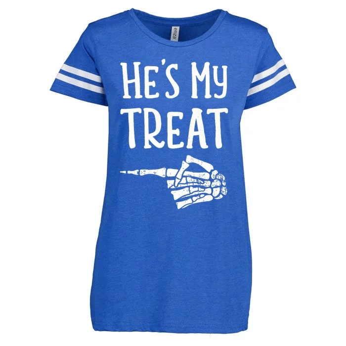 Funny matching he's my treat couples costume halloween hers Enza Ladies Jersey Football T-Shirt