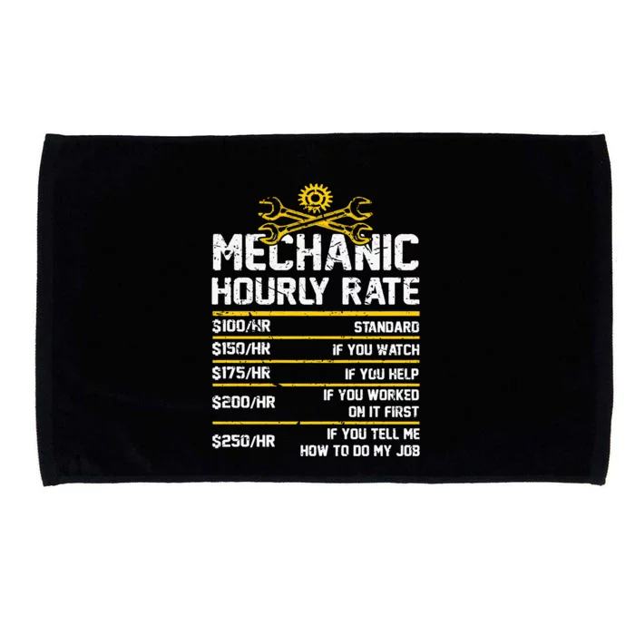 Funny Mechanic Hourly Rate Microfiber Hand Towel